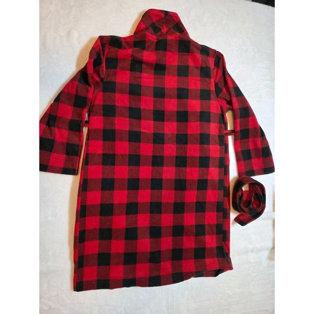 276 WonderShop UNI Size 10 Red Black Buffalo Plaid Fleece Coat Jacket